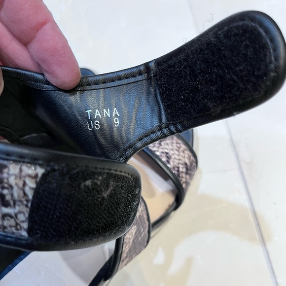 Beau & Ashe Tana Brown and Cream Reptile Semi Bootie Sandals Sz 9 - Picture 10 of 10